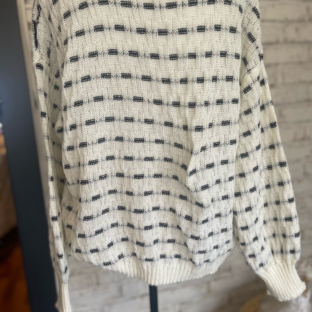 Striped Black and White Sweater.. very soft.. really cute.